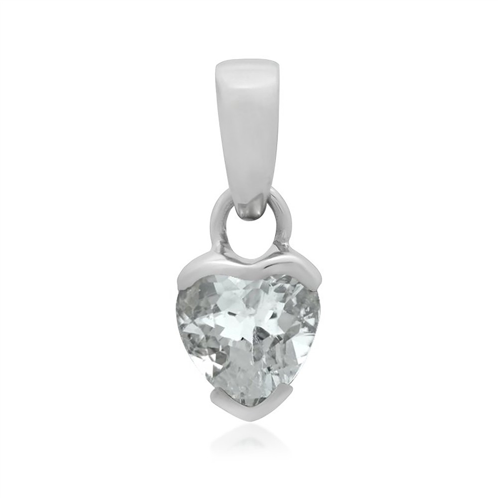 Anhänger Topas (weiß)  Herz (7 x 7mm), 1,6cm, platiniert | Marco Schreier
