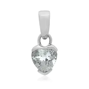 Ciondolo cuore Topazio (bianco) (7 x 7 mm), 1,6 cm, rodiato | Marco Schreier