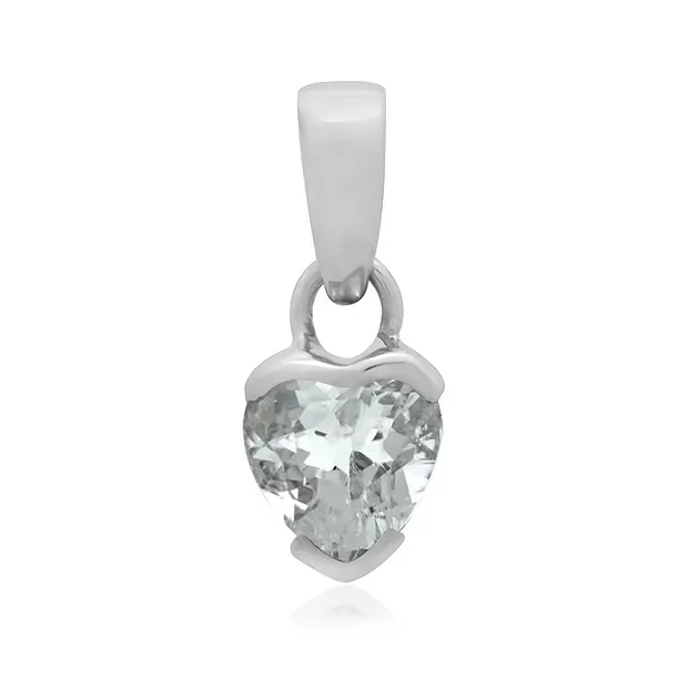 Colgante Topacio (blanco) corazón (7 x 7mm), 1,6cm, platinado | Marco Schreier