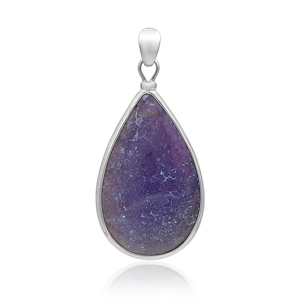 Colgante ágata uva, gota (40 x 25mm), 5,3cm, platinado | Marco Schreier