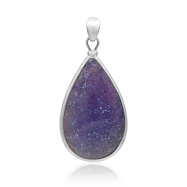 Anhänger Traubenachat, Tropfen (40 x 25mm), 5,3cm, platiniert | Marco Schreier