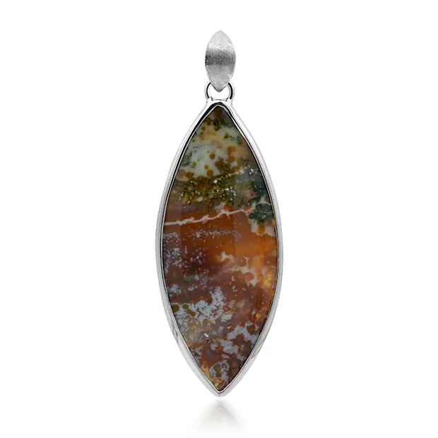 Pendentif Jaspe océan Marquise, 6,2cm, platiné | Marco Schreier