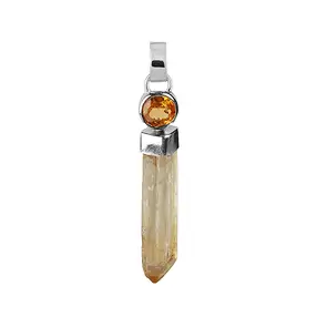 Anhänger Imperialtopas (14 - 20mm), Granat, 3,3cm, platiniert | Marco Schreier
