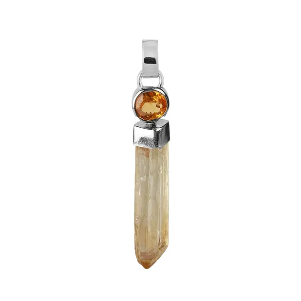 Pendentif Topaze impériale (14 - 20mm), grenat, 3,3cm, platiné | Marco Schreier