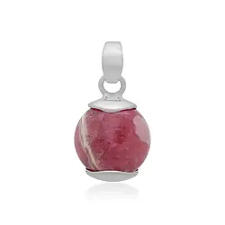 242023220447 Rhodochrosite pendant, round (15mm), 2.3cm, platinum plated | Marco Schreier
