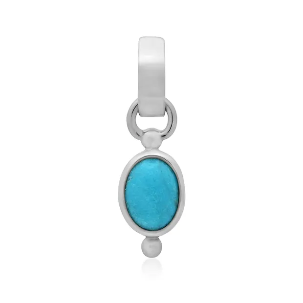 Pendentif Turquoise (stab.), Ovale (8 x 6mm), 2,2cm, platiné | Marco Schreier