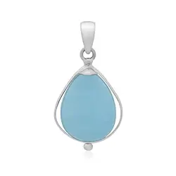 242023220455 Anhänger Aquamarin Tropfen (24 x 18mm), 4,2cm, platiniert | Marco Schreier