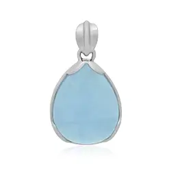242023220456 Aquamarine drop pendant (24 x 18xmm), 3.4cm, platinum plated | Marco Schreier