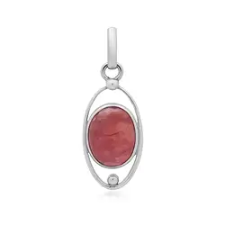 242023220476 Anhänger Rhodocrosit oval (16 x 12mm), 4,2cm, platiniert | Marco Schreier