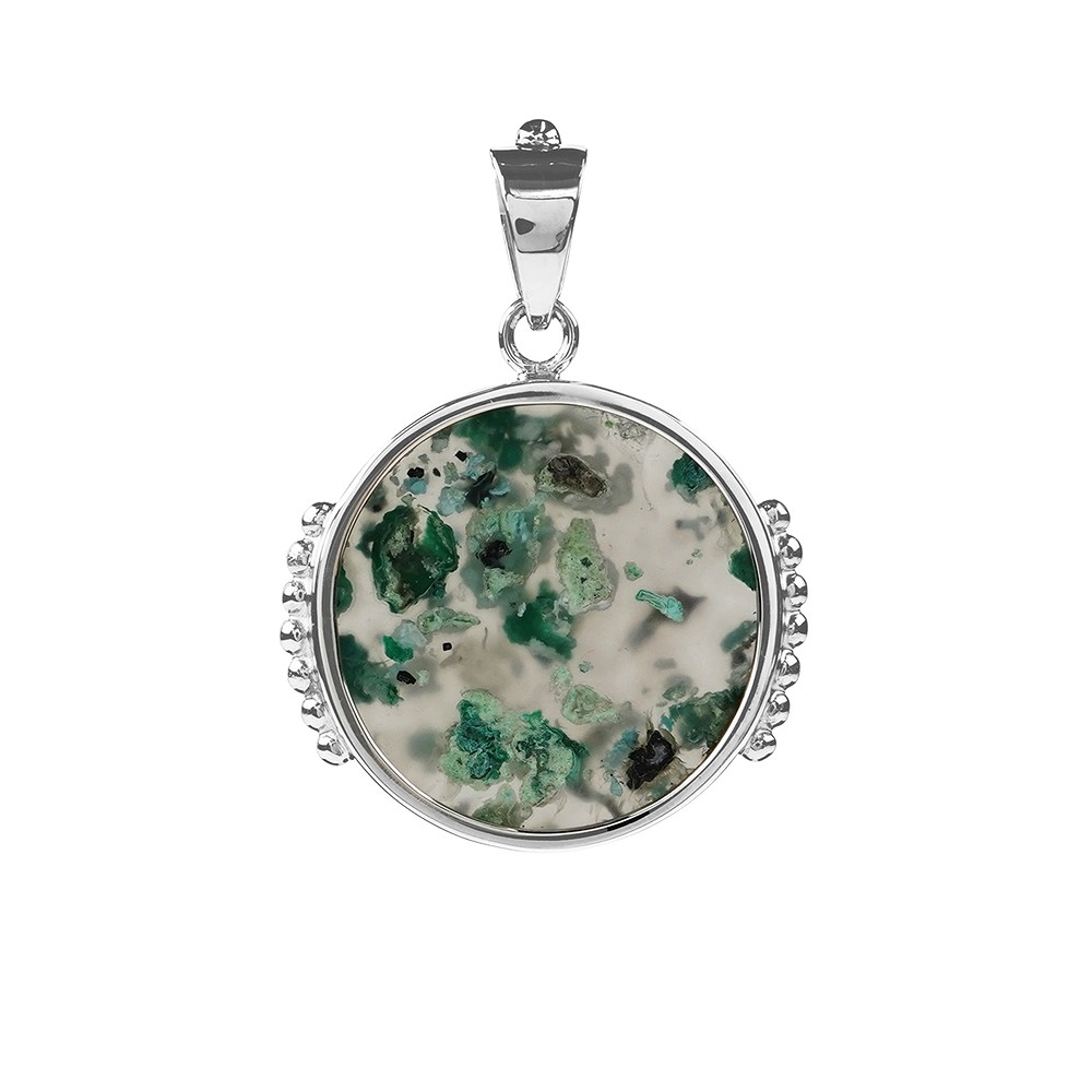 Pendentif Gem Silica rond (24mm), 3,6cm, platiné | Marco Schreier