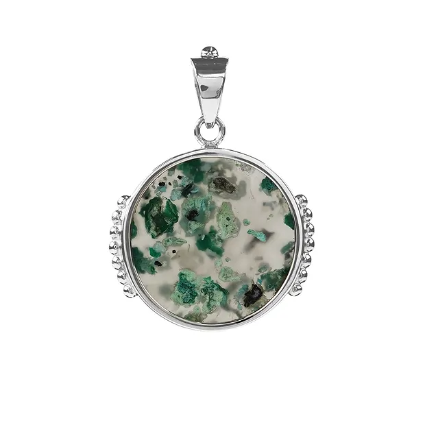 Pendentif Gem Silica rond (24mm), 3,6cm, platiné | Marco Schreier