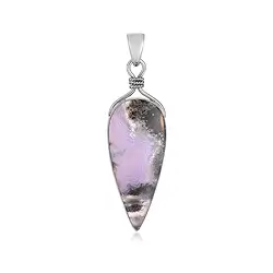 242023230013 Anhänger Chalcedon (lila), Tropfen (40x18 mm), 5,0cm, platiniert | Marco Schreier