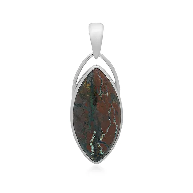 Zarinite marquise pendant (36 x 18mm), 5.0cm, platinum plated | Marco Schreier