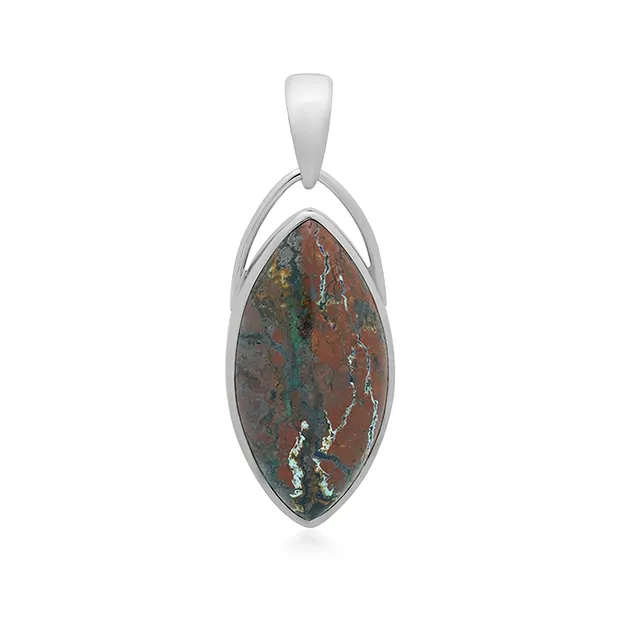 Pendant zarinite, marquise (36 x 18mm), 5.0cm, platinum plated | Marco Schreier