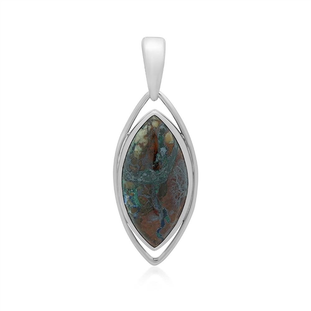 Zarinite marquise pendant (30 x 15mm), 5.0cm, platinum plated | Marco Schreier