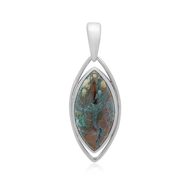 Anhänger Zarinit, Marquise (30 x 15mm), 5,0cm, platiniert | Marco Schreier