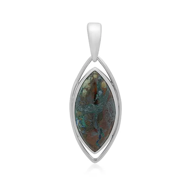 Anhänger Zarinit Marquise (30 x 15mm), 5,0cm, platiniert | Marco Schreier