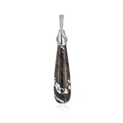 242023230022 Petrified Palm Wood pendant, drop (42 x 9mm), 5.2cm, platinum plated | Marco Schreier