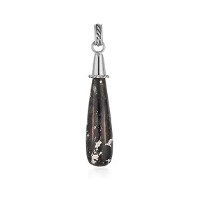 Colgante de madera de palma petrificada, gota, 5,2 cm, platinado | Marco Schreier
