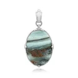 242023230050 Pendant Pacific chalcedony oval (29 x 20mm), 4.3cm, platinum plated | Marco Schreier