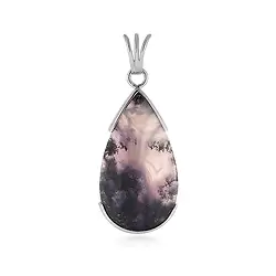 242023230056 Anhänger Chalcedon (lila), Tropfen (30 x 25mm), 4,6cm, platiniert | Marco Schreier