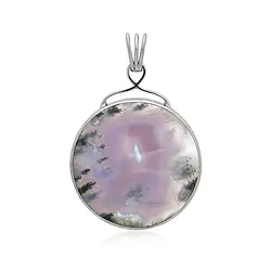 242023230057 Anhänger Chalcedon (lila), rund (30mm), 4,7cm, platiniert | Marco Schreier