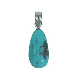 242023230068 Pendentif Turquoise en pierres roulées (22 x 15mm), 3,5cm, platiné | Marco Schreier