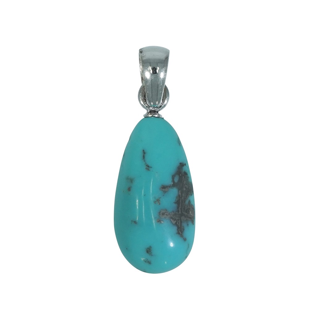 Pendentif Turquoise en pierres roulées (22 x 15mm), 3,5cm, platiné | Marco Schreier