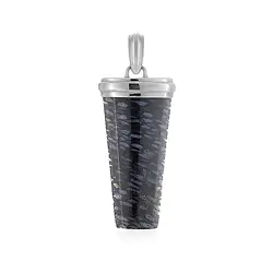 242023230083 Colgante de madera de palma (oscuro), trapezoide (40 x 20 mm), 5,4 cm, platinado | Marco Schreier
