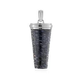 Colgante de madera de palma (oscuro), trapezoidal, 5,4 cm, platinado | Marco Schreier