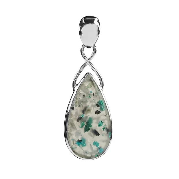 Pendente a goccia Gemma di silice (27 x 14 mm), 4,6 cm, placcato in platino | Marco Schreier
