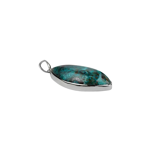 Pendentif Chrysocolle Freeform (50 x 26mm), 6,4cm, platiné | Marco Schreier