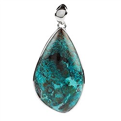 242023230116 Colgante Crisocola Freeform (50 x 26 mm), 6,4 cm, platinado | Marco Schreier