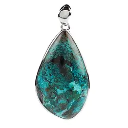 242023230116 Pendant Chrysocoll Freeform (50 x 26mm), 6.4cm, platinum plated | Marco Schreier