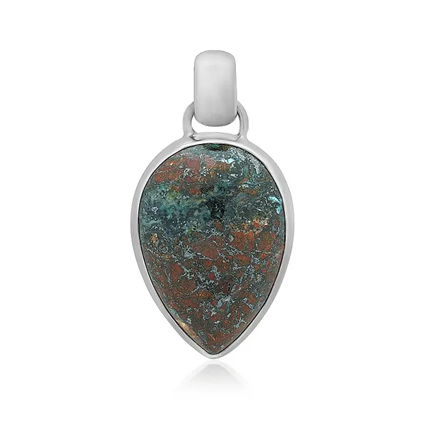 Pendentif zarinite, goutte (25 x 18mm), 3,5 cm, platiné | Marco Schreier
