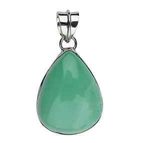 Pendentif Variscite, goutte (25 x 16mm), 3,4cm, platiné | Marco Schreier