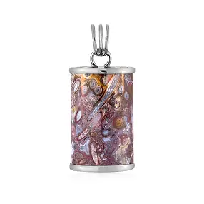 Pendant palm wood (orange), half cylinder, 4.0 cm, platinum plated | Marco Schreier