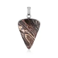 242023230236 Pendentif jaspe batik, Trillion (35 x 25mm), 4,7cm, platiné | Marco Schreier