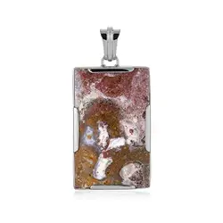 242023230242 Anhänger Chalcedon (multicolour) Rechteck (35 x 22mm) 4,7cm, platiniert | Marco Schreier