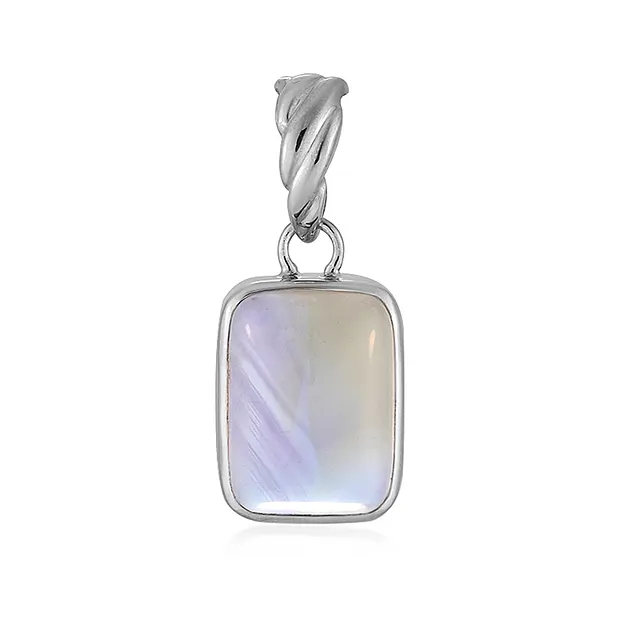 Pendentif Amétrine rectangulaire (16 x 12mm), 2,6cm, platiné | Marco Schreier