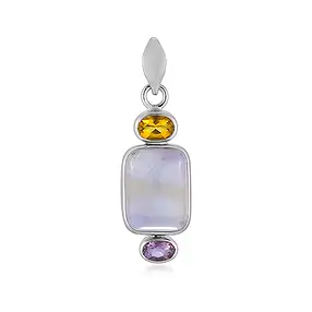 Colgante rectángulo de Ametrino, amatista, Citrino, 3,5 cm, platinado | Marco Schreier