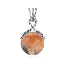242023230293 Anhänger Feder-Carneol, rund (15 mm),3,2cm, platiniert | Marco Schreier
