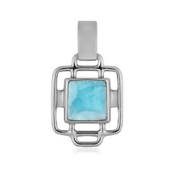 242023230302 Larimar pendant, square (9 x 9mm), 2.7cm, platinum plated | Marco Schreier