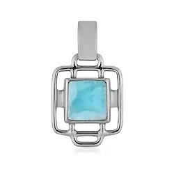 242023230302 Anhänger Larimar, Quadrat (9 x 9mm), 2,7cm, platiniert | Marco Schreier