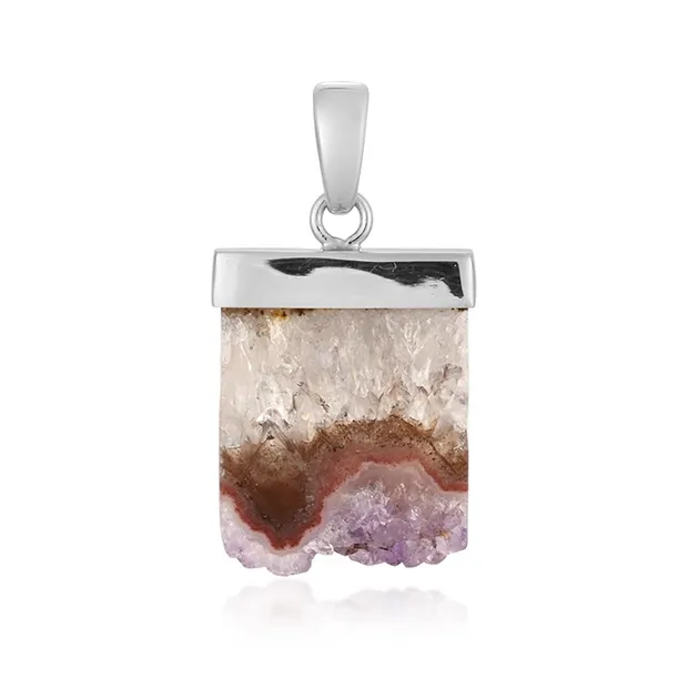 Pendant amethyst with mother stone (23 x 20mm), 3.5cm, platinum plated | Marco Schreier