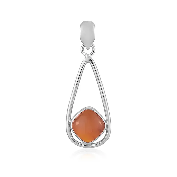 Carnelian pendant (heated), cushion, 4.3 cm, platinum plated | Marco Schreier