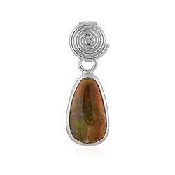 242023240048 Anhänger Ammolit Tropfen (18 x 11mm), 3,4cm, platiniert | Marco Schreier