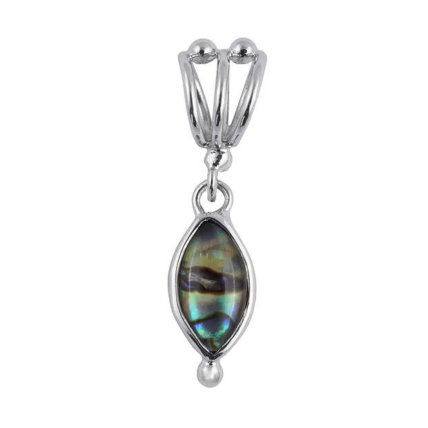 Pendentif Abalone, marquise (12 x 6mm), 3,2cm, platiné | Marco Schreier