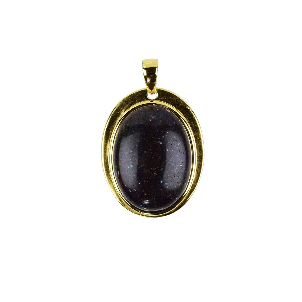 Opal (Honduras opal) pendant, 3.0 cm, gold-plated | Marco Schreier