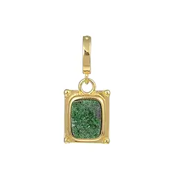 242109210016 Pendentif Uvarovite, rectangle (9 x 7mm), 2,5cm, doré, vario-clip | Marco Schreier